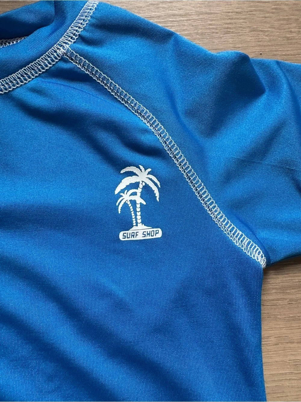 Bright Blue Kids Short Sleeve Rashguard Swim Top - Unknown Brand